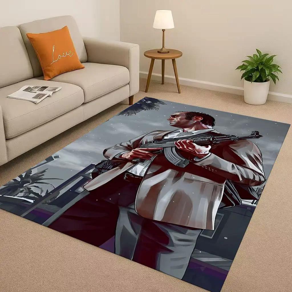 

3D G-GTAS Cartoon Game Living Room Non-Slip Area Rug Soft Carpet for Bedroom Playroom and Sofa , Easy Clean Home Decor Doormat 40x60cm( 15x23in )