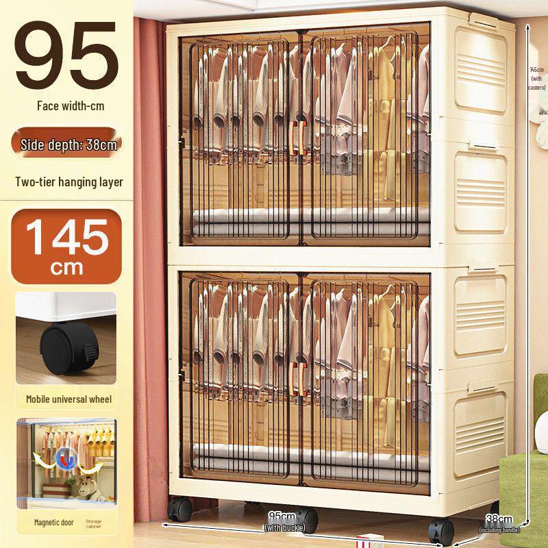 95CM Wide Children's Plastic Wardrobe and Storage Cabinet