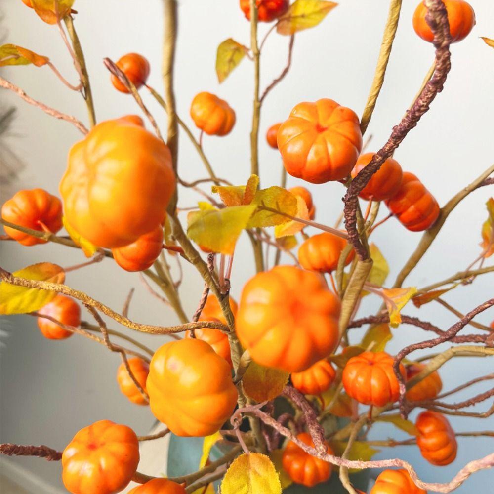 Real Touch Artificial Pumpkin Branches DIY Bouquets Fake Pumpkin Stems  Office Hotel Decor