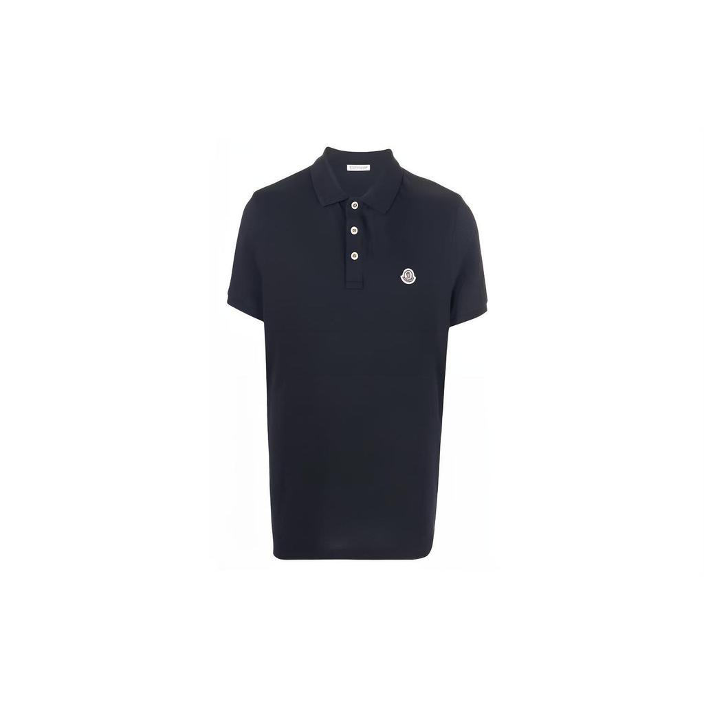 Moncler SS22 Straight Cut Solid Color Polo Shirt Men tops Blue 8A000098455677X