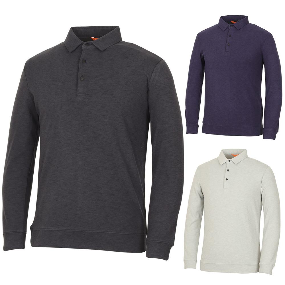 Kim Young Joo Golf Winter Men'S Reversible Fleece-Lined Long Sleeve Collared T-Shirt Kmwmts02