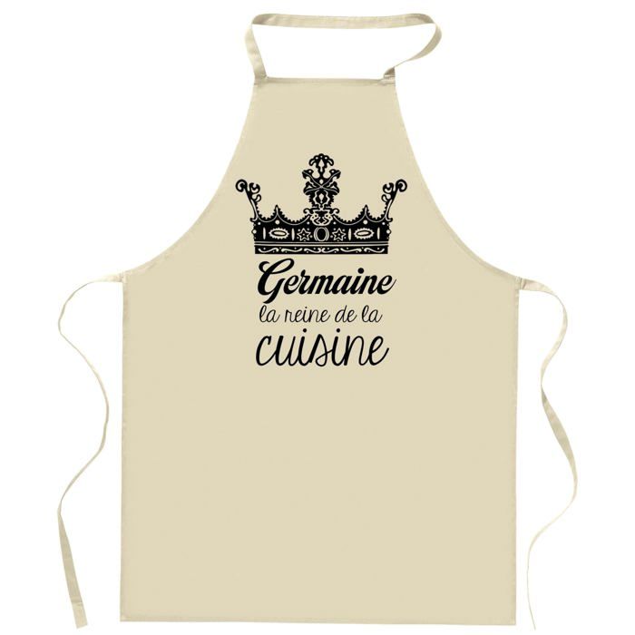 Tablier de cuisine - Planetee Germaine «Reine de la Cuisine» - Coton épais - Motif breton - Liens ajustables