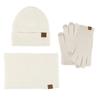3 Pcs/Set Women Winter Hat Scarf Gloves Set Thick Plush Knitted Warm Cap Gloves Elastic Ear Windproof Wi
