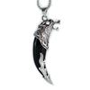 Vintage Imperious Resin Wolf Tooth Pendant Necklace for Women Men Personality Stainless Steel Snake Bone Necklace Jewelry Gifts