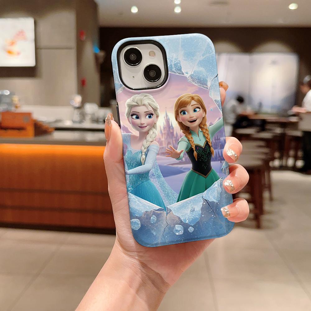 Frozen Elsa Double Layer Phone Case, Compatible with iPhone X/SE/7/8/11/12/13/14/15/16/17 Pro Max Plus