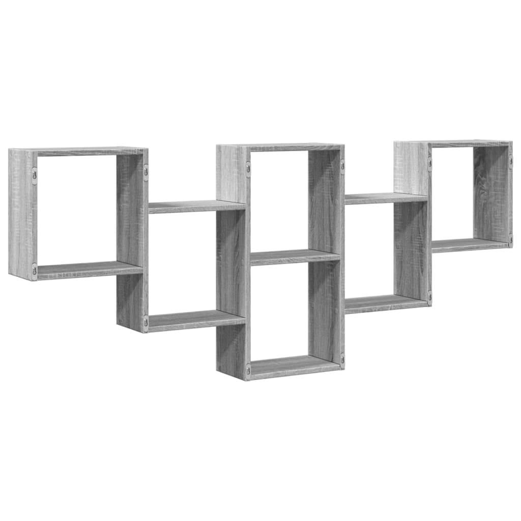 Wall Shelf Gray Sonoma 159x18x66 cm Particleboard