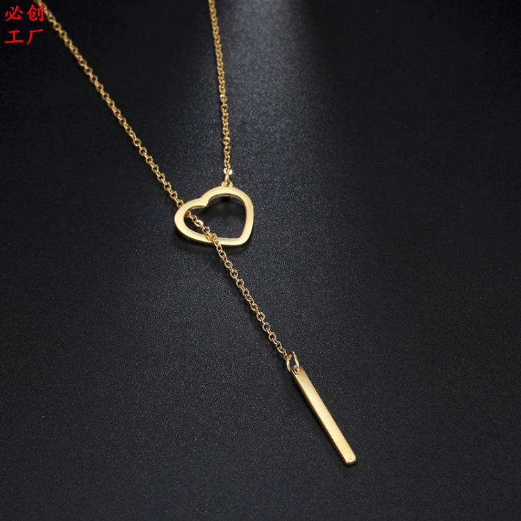 

Ювелирные изделия для женщин Ожерелье Подарок Модные женские подарки на день рождения Цепочка Ожерелье Роскошные украшения с кристаллами в форме сердца золотой