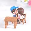 3pcs/set New Cute Table Chair Miniature Park Seat Mini Long Wood Bench Resin Craft Ornament Micro Figurine Decors for Kids Toys