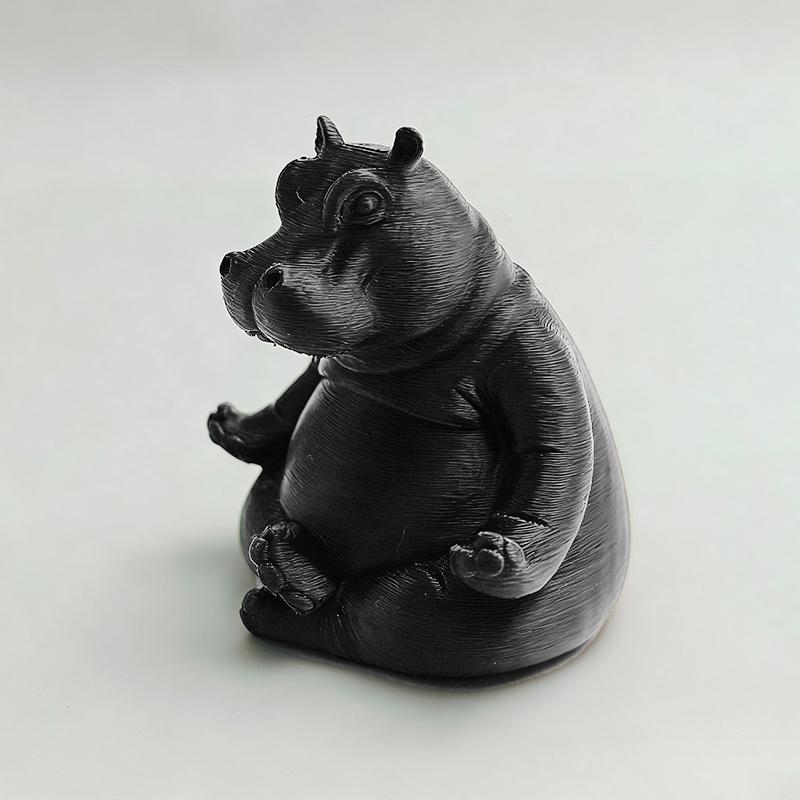 1Pcs Hippopotamus Figurine 3D Printing Yoga Hippopotamus Statue Multiple Styles Hippopotamus Decorative Ornament