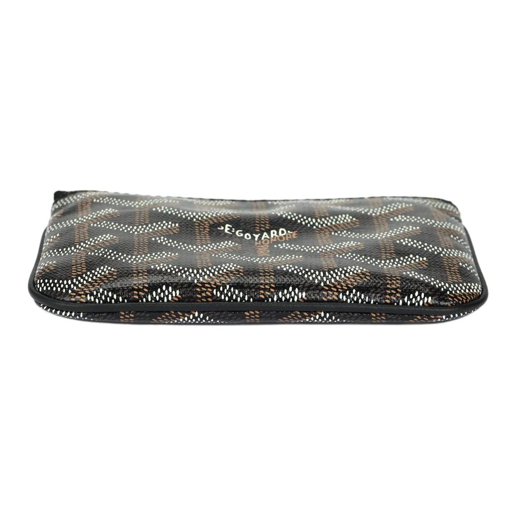 GOYARD Sénat Nano Monogram Canvas Zipper Pouch Crafted from Monogram Canvas and Calfskin Unisex Key Pouch Black