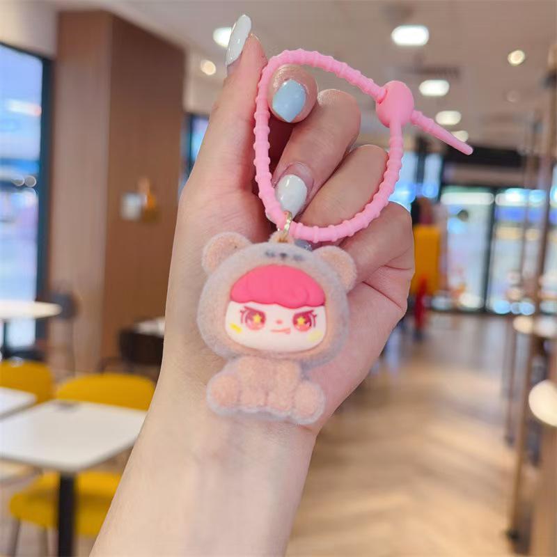 Lamb Wool Coin Purse Cartoon Keychain Pendant - Plush Storage Bag