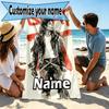 Personalisierbares Strandtuch mit individuellem Namen und Michael Jackson Druck, für Reise Camping Strandparty Heimdeko, Geburtstagsgeschenk für Familie & Freunde
