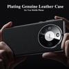Genuine Cowhide Leather Phone Case for Huawei Mate 40 50 60 70 Pro Electroplating Bumper Full Lens Protection Back Cover Cases