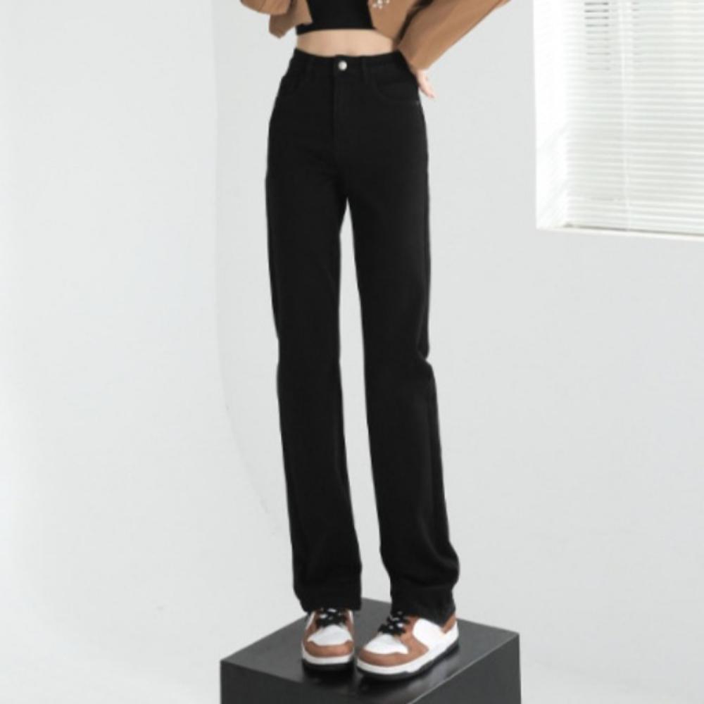 Spring High Waist Slim Straight Jeans for Women