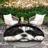 Black Hounds Pattern Round rug,Carpet Rug for Living Room Bedroom Playroom ,Non-slip Floor Mat,Holiday Gifts and Birthday Gifts.