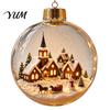 Decorative Props for Holiday Gatherings Christmas 3D Faux Crystal Ball Hanging Ornaments with Warm LED Coordinated Tree Supplies Lights, Luminous