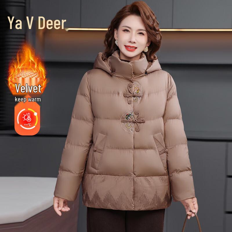 

Yalu 2025 Women s Plus Velvet Thickened Warm Cotton Jacket 3XL