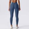 Women’s Yoga Trousers: Back V-Cut, Waist-Defining, Butt-Lifting, Peach-Shaped, High-Waisted Sports and Fitness Trousers, Skin-Tone Sports Trousers