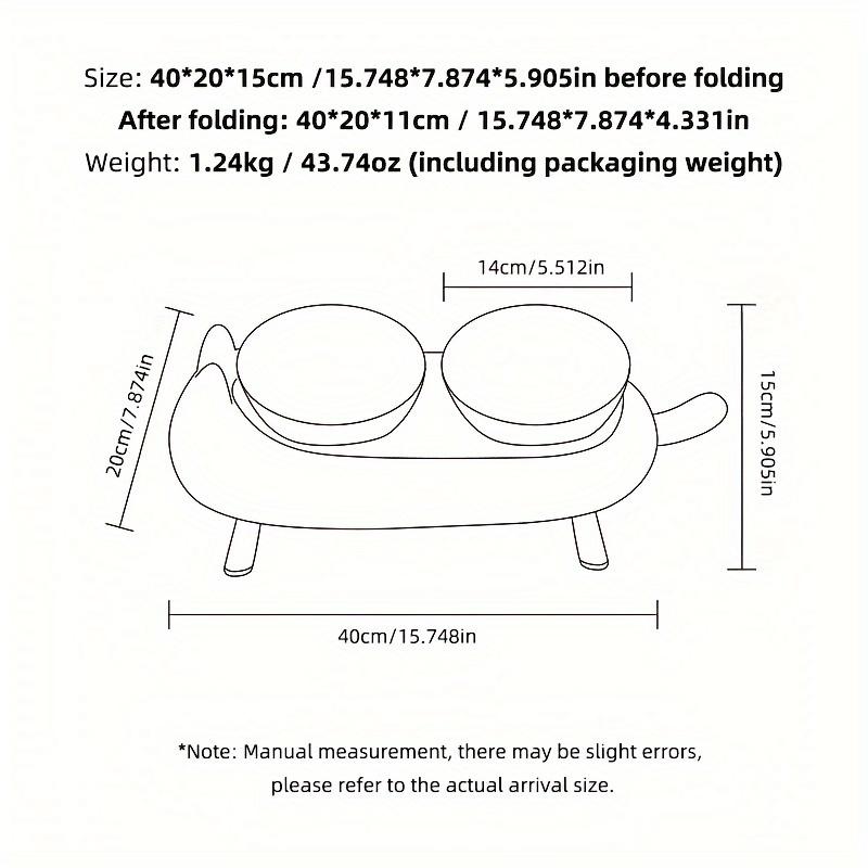Anti-Spill Cat Shape Design Elevated Pet Double Bowls for Neck Protection