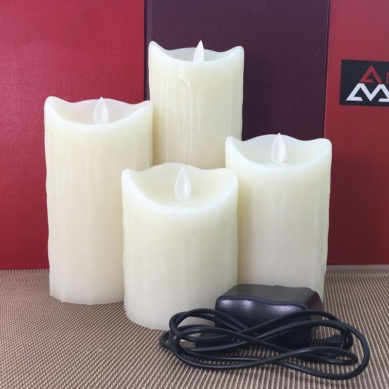 4-Pack Remote Control Rechargeable LED Candles Atmosphere Candlelit Dinner Home Decoration Rechargeable Remote Electronic Candle