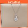 Glamorous Zircon Necklace Ultra Dazzling Embedded Chic Collarbone Chain Charm Pendant Girls' Korean Contemporary High-end
