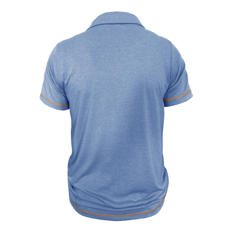 Men's Short Sleeve Polo Shirt Solid Color Casual Tops Breathable Business T-Shirt for Summer