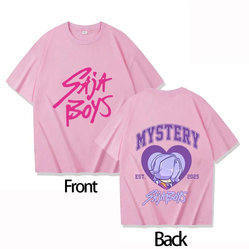 Boys Girls T-shirt Hot KPOP Demon Hunter Tiger Derpy Parent-child Cotton Round Neck Girls Short-sleeved Comfortable Adult Top