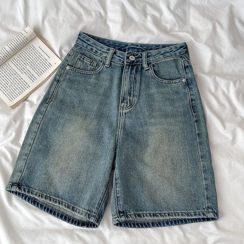 

Vintage Fashion Women s Clothing Stylish Easiest for Match High Waist Denim Dark blue S