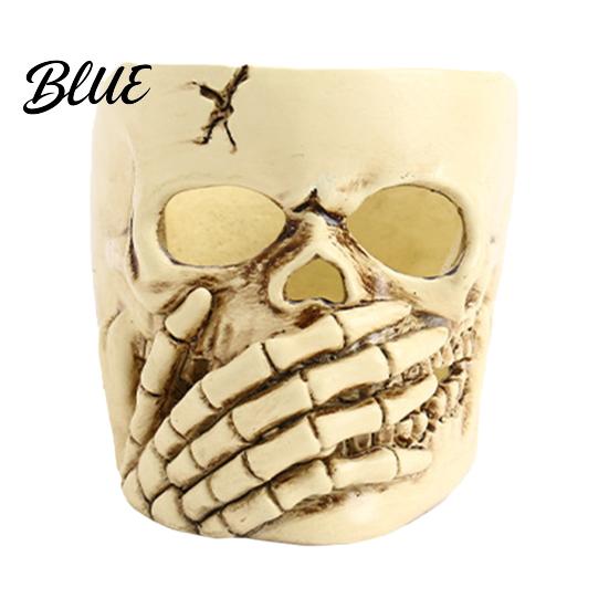 Reusable Halloween Ornaments Skull Candle Holder Decor Resin Gothic Table Ornament Spooky Shelf Party Supplies Decor for Home Trick or Treat
