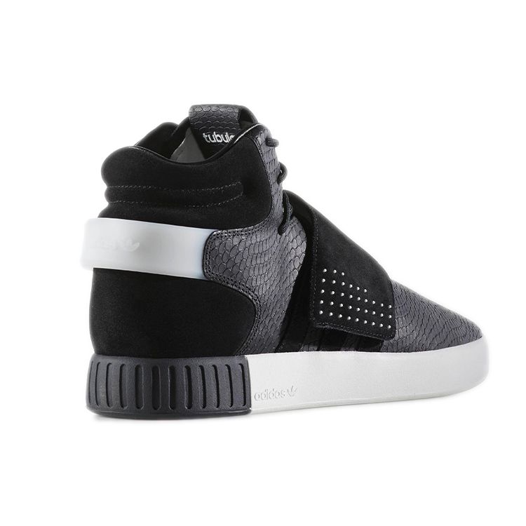 Adidas Originals Tubular Invader Strap Comfortable Non-Slip Durable Mid-Top Skate Shoes Men Sneakers Black BY3636