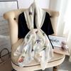 Large Luxury Silk Scarf Print Flower Headscarf Fashion Women Hijab Shawls  Headkerchief