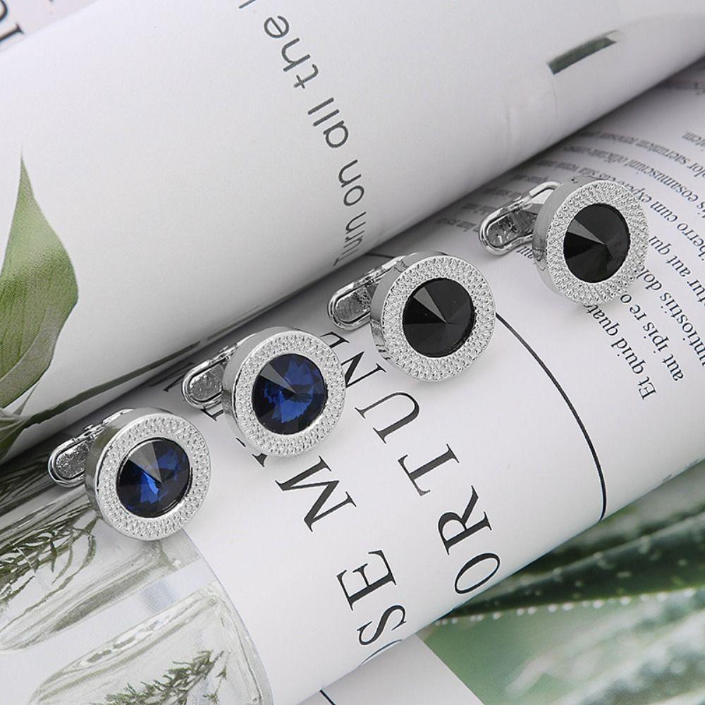 Legierung Legierung Manschettenknöpfe Schwarz Blau Hemd Anzug Manschettenknöpfe Hohe Qualität Manschettenknöpfe für Herren Männer