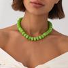 KunJoe 14 Colors Bohemian Trendy Casual Dopamine Resin Bead Necklace Charm Chunky Jewelry Suitable for Women Daily Vacation Wear