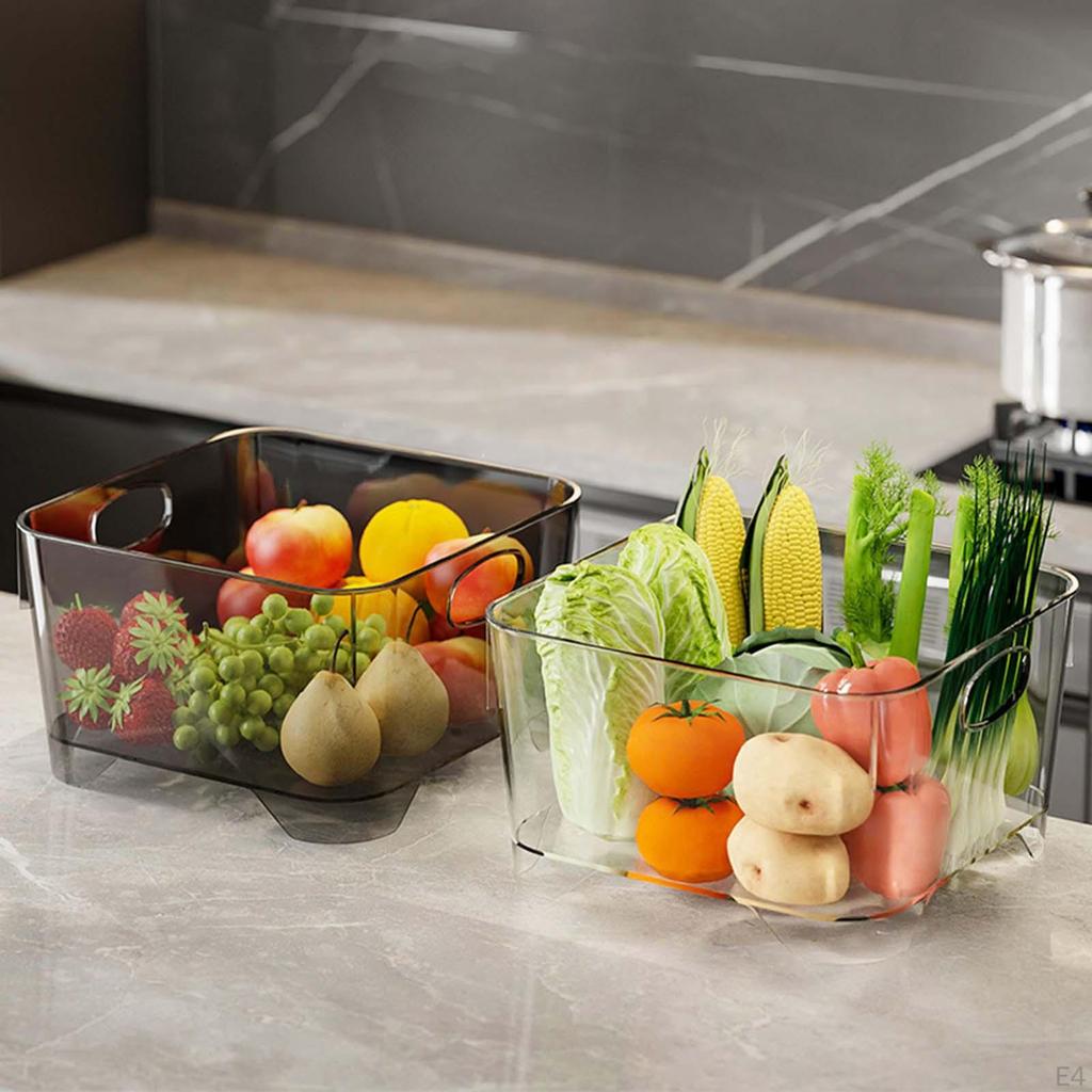 Clear Storage Bins Vegetable Washing Basket Draining Produce Saver Containers