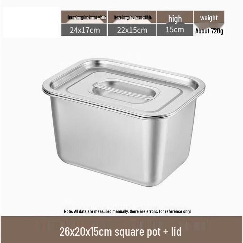 

Extra Thick 304 Stainless Steel Rectangular Tray with Lid