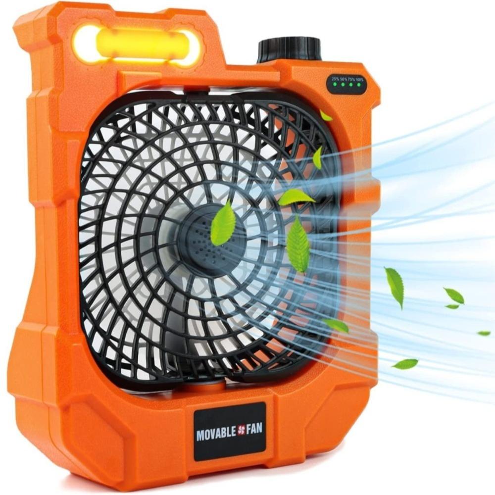 USB Ports Rechargeable Camping Fan Adjustable Oscillating Fan Battery Operated Fan  Outdoor Travel