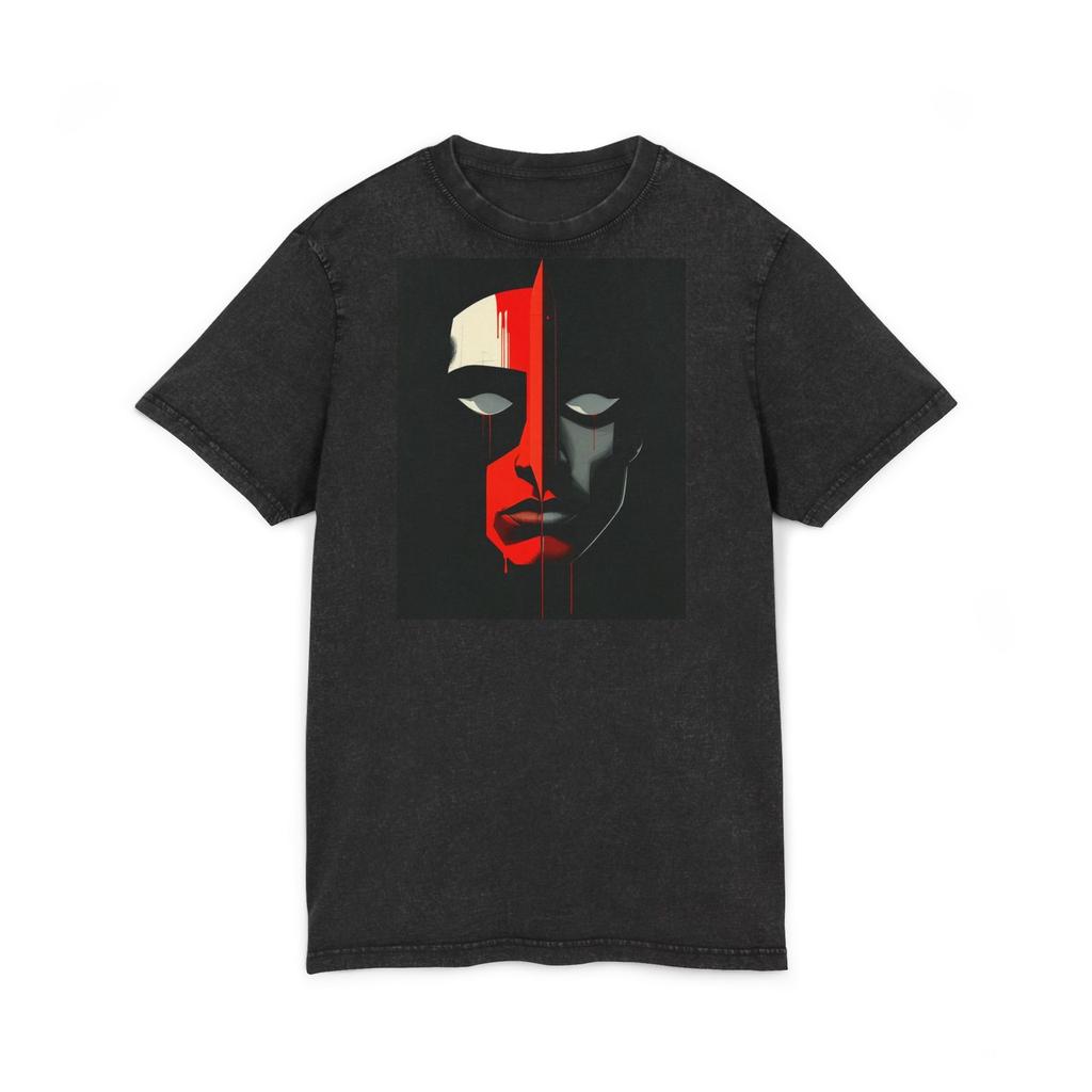 SURREAL ART PORTRAIT original Acid Washed Round Neck Tee shirt Unisex T-Shirt