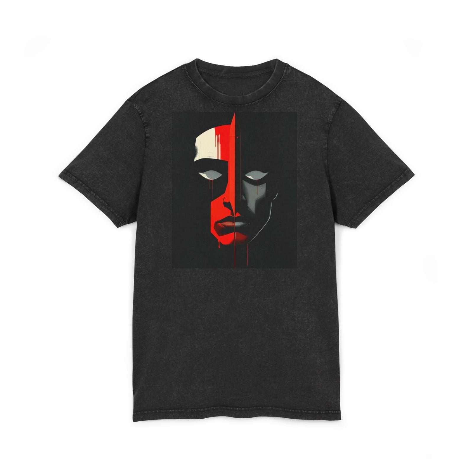 SURREAL ART PORTRAIT original Acid Washed Round Neck Tee shirt Unisex T-Shirt XXXXL