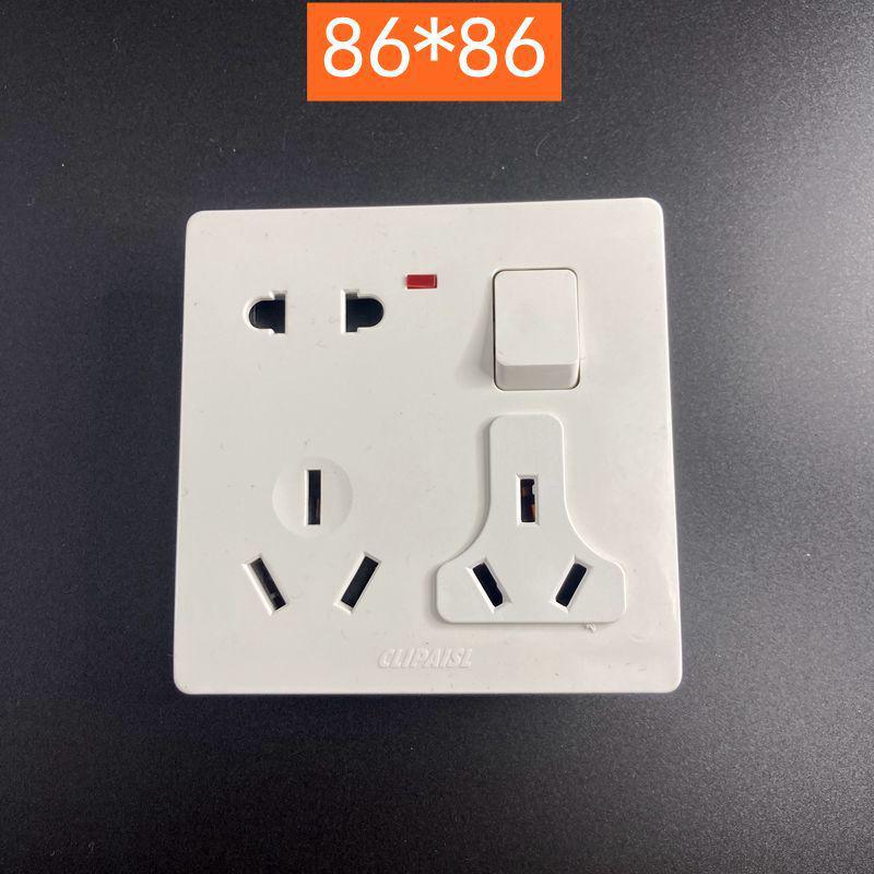 Concealed 86 Switch Single Gang Wall Socket Panel with Multifunctional Five-Hole and Eight-Hole Features