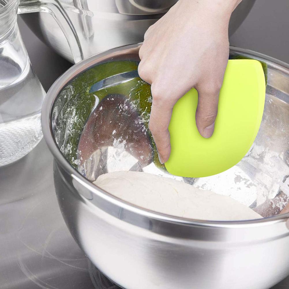 Dough Bowl Scraper Kit Multi Purpose Plastic Cake Scrapers Set Straight Curved Toothed Scrapers
