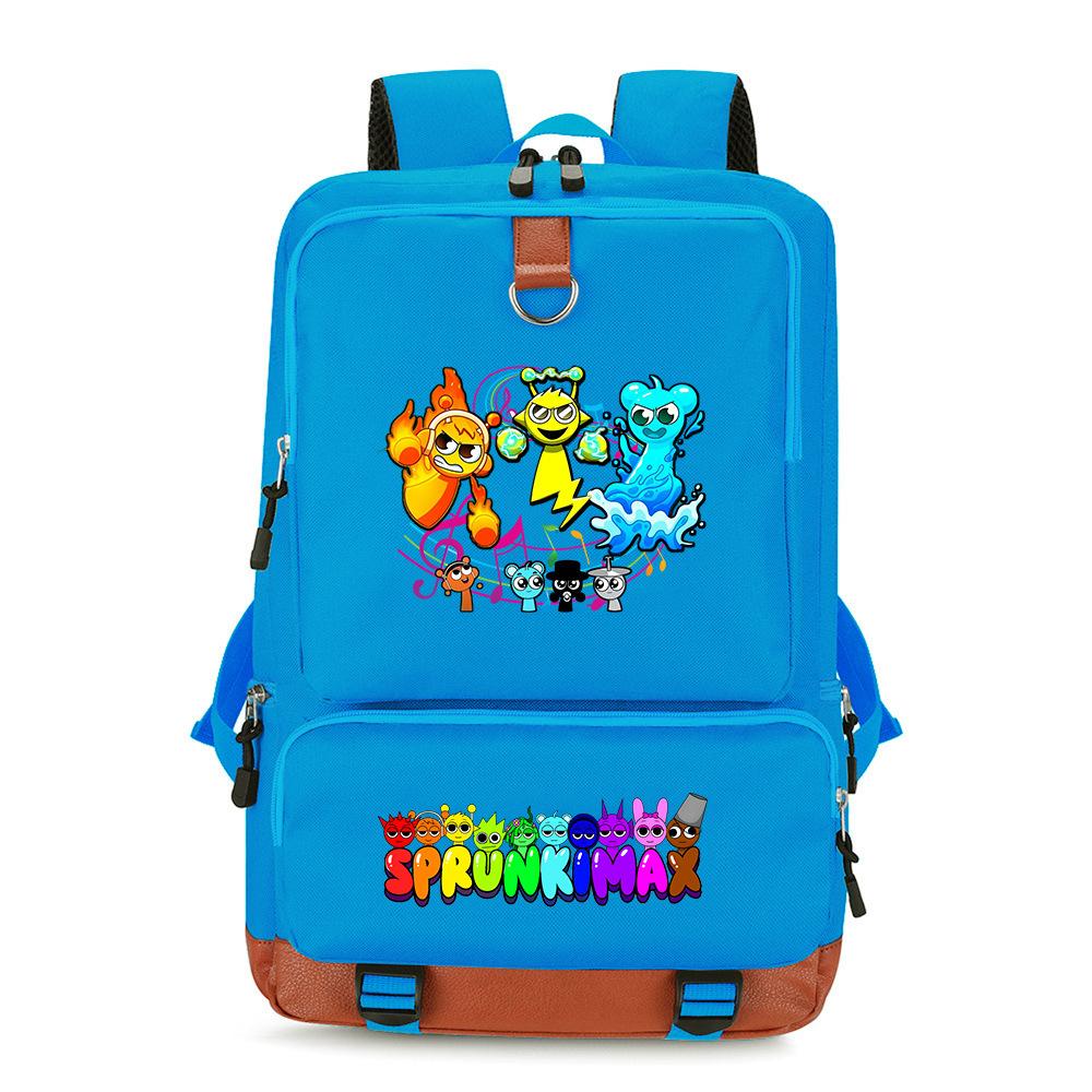 Srunki Backpack Multifunctional Large Capacity Business Backpack Lightweight Burden Reduction Primary and Secondary School Student Bag