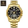 BINBOND Men's Luminous Trendy Tourbillon Watch with Steel Band, Three Dials & Six Hands 