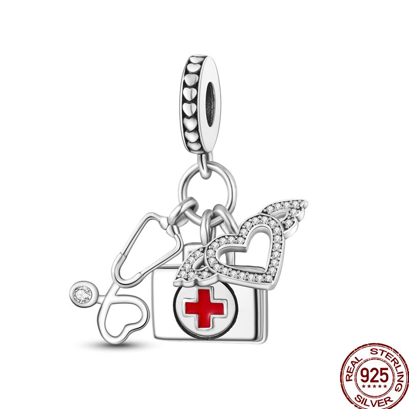 Copper Shiny Zirconia Professional Dental Graduation Gift Bead Pendant For Pan Original Bracelet Diy Jewelry