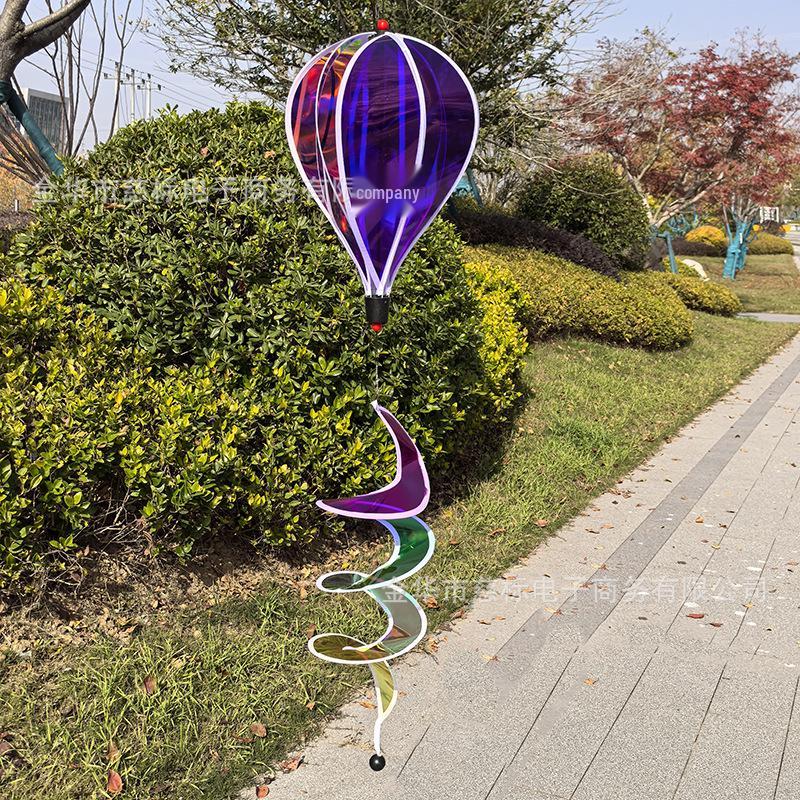 Rainbow Hot Air Balloon Garden Wind Spinner Ornament