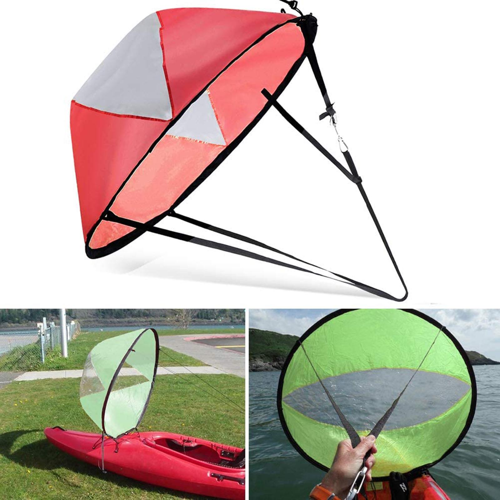 

Kayak Downwind Wind Sail,42 Foldable Paddle Board Rowing Windsurfing w/Clear червоний