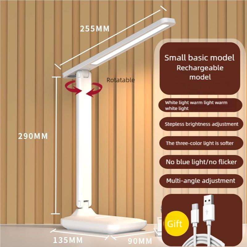 Led Table Lamp Rechargeable For Study Desk Lamp Reading Night Light With Fan Clock Dispaly Room Bedside Reading Led  Desk Lights