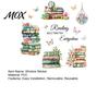 Back to School Window Clings Book Cling, Static Decals with Butterfly Flower Literary Pattern Stickers for Classroom Glass, Removable No Glue