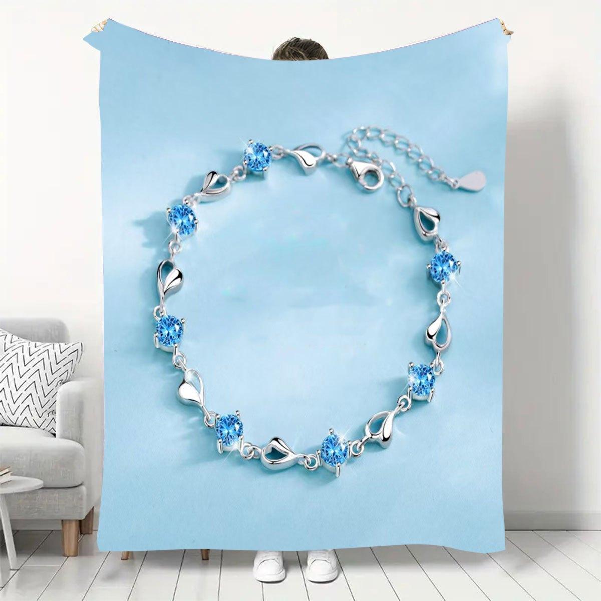 

Bracelet Pattern Flannel Blanket Soft Warm Blanket for Sofa Bed Travel Camping and Office Decoration Christmas 75x100cm