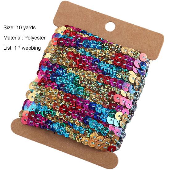 1 Ρολό Κορδέλα με Πούλιες Γυαλιστερή Κόψιμο 10 Γιαρδές Ραπτική Χειροτεχνίες Πούλιες DIY Κορδέλα Ύφασμα Αξεσουάρ