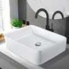 Lavabo Nettlife vasque à poser en céramique - vasque à poser carrée salle de bain blanche vasque 40x30x13cm